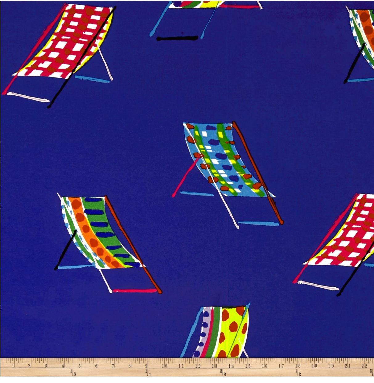 Alexander Henry Beach Chair Canvas Blue