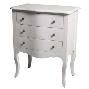 Caroline Bedside Cabinet - 3 Drawer - White