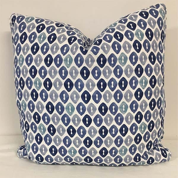 Manor House Collection Geometric Keyhole Navy Green Cushion