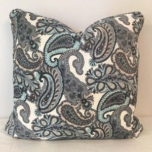 Contemporary Paisley Printed Velvet Cushion Cover