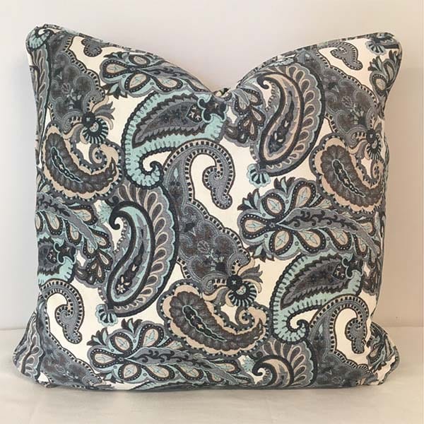 Manor House Collection Paisley Aqua Green Cushion