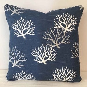 Premier Prints Isadella Coral Slub Premier Navy Cushion