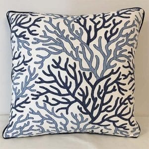 Scott Living Coral Reef Basketweave Vista Luxe Linen Cushion