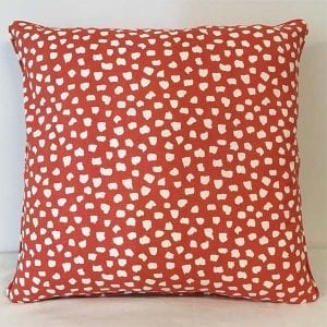 Spotty White Red Cushion