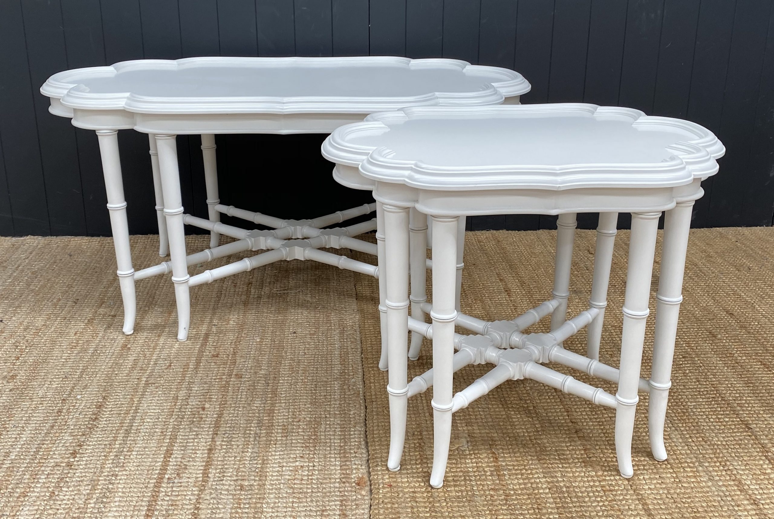 Faux Bamboo Coffee & Side Table Collection - White
