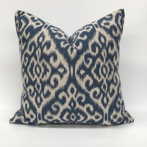 Blue & Beige Ikat Design Cushion Cover
