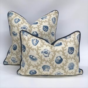Shell & Coral Printed Cotton Cushion Cover