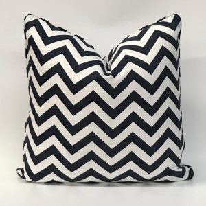 Premier Prints Navy Zig Zag Printed Cotton Cushion Cover